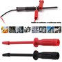 YINETTECH Lot de 4pcs Sondes Test Sécurité avec Connexion à Douille 4 Mm Pointe Pointue Acier Inoxydable avec Capuchon Protectio