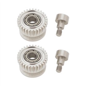 YINETTECH Lot de 2 Engrenages d'extrudeuse en Acier Trempé Nickelé avec Vis Compatible avec Creality K1 K1C K1 Max Ender 3 V3 En