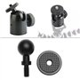 VGOL Convertisseur de Tête Sphérique 17mm 1/4 Tête de Vis/Filetage pour Moniteur de Voiture GPS Téléphone Portable Base de Monta