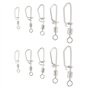 VGOL 50 Pièces Clips de Pêche Au Leurre 2# 4# 6# 8# 10# Roulement à Billes Pivotant en Alliage d'acier Inoxydable de Cuivre Snap