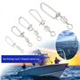 VGOL 50 Pièces Clips de Pêche Au Leurre 2# 4# 6# 8# 10# Roulement à Billes Pivotant en Alliage d'acier Inoxydable de Cuivre Snap