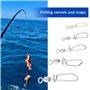 VGOL 50 Pièces Clips de Pêche Au Leurre 2# 4# 6# 8# 10# Roulement à Billes Pivotant en Alliage d'acier Inoxydable de Cuivre Snap