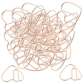 Dropfree 100 PièCes Trombones Coeur Amour Coeur en de Petits Trombones Agrafes de pour L'éCole de Bureau Trombones en MéTal Doré