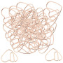 Dropfree 100 PièCes Trombones Coeur Amour Coeur en de Petits Trombones Agrafes de pour L'éCole de Bureau Trombones en MéTal Doré