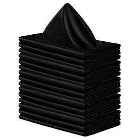 Cliettilw Lot de 16 serviettes carrées en satin de soie