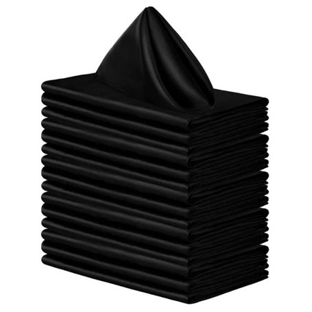 Cliettilw Lot de 16 serviettes carrées en satin de soie