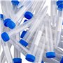 Pvczool Tubes à Centrifuger Coniques 100 PièCes 15 ML avec Bouchons à Vis, RéCipient de Test de Laboratoire Gradué et Marques D'