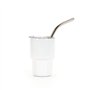Sknrlko Lot de 3 mini verres à liqueur à double paroi avec paille et couvercle, 2 onces (C)