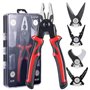 Geieold Ensemble de pinces à tête interchangeable, outil multifonction 5 en 1, électricien spécial
