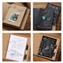 Juwacoo Lot de 2 classeurs à anneaux A5, couverture en papier kraft, classeur à anneaux DIN A5, papier kraft à 2 anneaux, dossie