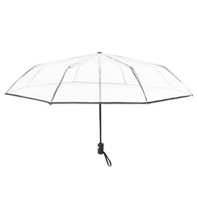 NISHZHU Parapluie transparent automatique pour femme et homme - Compact et pliable - Style coupe-vent - Transparent + bordure no