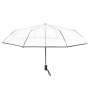 NISHZHU Parapluie transparent automatique pour femme et homme - Compact et pliable - Style coupe-vent - Transparent + bordure no