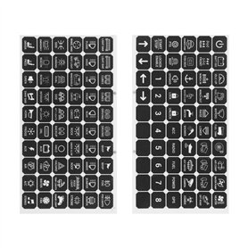 eMagTech 120pcs Petits Autocollants pour Panneau de Commutation Étiquette de Bouton Multifonction pour Voitures Bateaux Remorque