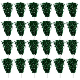 Boerunid Lot de 24 pompons de pom-pom girl avec poignée en plastique pour adultes et enfants - Vert