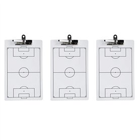 DcnrInsr 3 Pièces Presse-Papiers de Football pour L'Entraînement Tableau Double Face Effaçable à Sec pour Les Entraîneurs 13