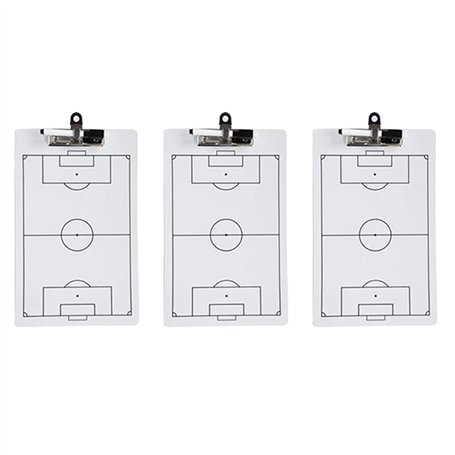 DcnrInsr 3 Pièces Presse-Papiers de Football pour L'Entraînement Tableau Double Face Effaçable à Sec pour Les Entraîneurs 13
