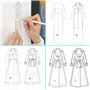 Jemcgrl Modèle de Croquis Règle de Couture Motif Humanoïde Mesure des Vêtements Facile à Utiliser B