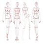 Jemcgrl Modèle de Croquis Règle de Couture Motif Humanoïde Mesure des Vêtements Facile à Utiliser B