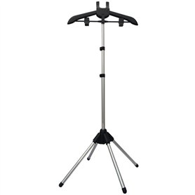 VitalEpcck Présentoir Cintre Vêtement Pliable Trépied Vapeur Rack Tissus Fer Support Suspendu Vêtements Séchoir Noir