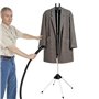VitalEpcck Présentoir Cintre Vêtement Pliable Trépied Vapeur Rack Tissus Fer Support Suspendu Vêtements Séchoir Noir