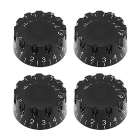 ECSiNG Lot de 4 boutons de contrôle du volume et du son de guitare crantés pour 244 pots à arbre fendu USA (impérial) compatible