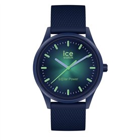ICE-WATCH - Ice Solar Power Borealis - Montre Bleue pour Homme avec Bracelet en Silicone - 019032 (Medium)