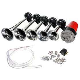 ePathChina Lot de 5 klaxons sonores musicaux Dixie 12 V 125 dB 5 trompettes puissantes super puissantes avec compresseur pour to
