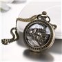 JewelryWe Montre Gousset Vintage Pendentif en Bronze avec chaîne Collier pour Homme et Femme …