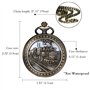 JewelryWe Montre Gousset Vintage Pendentif en Bronze avec chaîne Collier pour Homme et Femme …