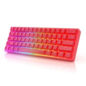 GK61 Mechanical Gaming Keyboard 60 Percent | 61 RGB Rainbow LED Backlit Programmable Keys | USB Wired | for Mac and Windows PC |