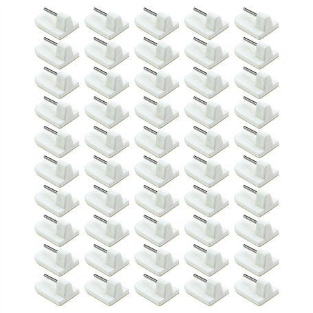 ECSiNG 50x Crochets en Plastique Auto-adhésifs pour Accrocher Clés des Serviettes Net Pole Voile Décoration Salle de Bain Croche