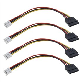 ECSiNG 4pcs Lecteur Câble d'alimentation 4pin Mâle vers SATA 15pin Femelle SATA Câble d'extension d'alimentation Lecteur Adaptat