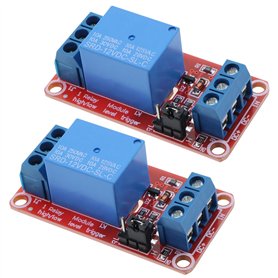 ECSiNG Module de Relais 1 Canal 12V 2 Pièces avec Carte d'extension D'isolation Optocoupleur Support de Déclenchement de Bas Niv