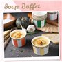 Coupes à Glace en Papier - 50 pièces, Bols Jetables de 9 Oz pour Desserts Chauds ou Froids, Fournitures de Fête en Rayures Paste