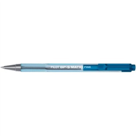 Pilot Lot de 12 Stylos à bille rétractable BPS-Matic Pointe Fine Bleu