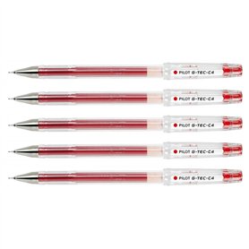 PILOT Lot de 5 Stylos Roller Encre gel G-TEC-C4 Pointe Ultra Fine 0