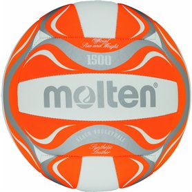 Molten BV1500-OR Balle de Beach Volley Blanc/orange/argenté 5