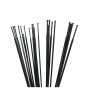 Lot de 12 rayons droits en acier inoxydable calibre 14G Roue de vélo de route Noir 295 mm