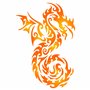 Pochoir Dragon Tribal 16,5 x 23 cm Réutilisable Chinois Asiatique Oriental Japonais Mur Pochoir