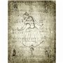 Papier de riz de mûrier de fond de ballet, 20,5 x 26,5 cm – 6 images différentes de papier de mûrier imprimées 30 g/m² fibres vi