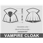 Vampire Cape Capuche Col Montant Manteau Noir Rouge Dracula Mini pour Enfants et Adultes