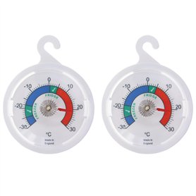 Lot de 2 thermomètres de réfrigérateur à cadran de 65 mm avec zones colorées