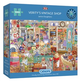 Verity's Vintage Shop | Puzzle de 1000 pièces | Puzzle antique | Puzzle durable pour adultes | Planche 100 % recyclée de qualité