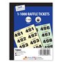 6 paquets papeterie Clockroom/tickets de loterie – 1–1000