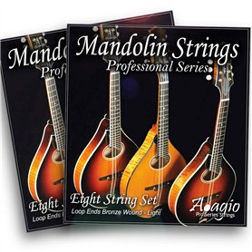 Adagio Pro Acoustic Lot de 2 cordes de mandoline acoustiques – Bronze phosphoreux (Standard Light