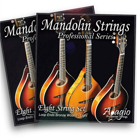 Adagio Pro Acoustic Lot de 2 cordes de mandoline acoustiques – Bronze phosphoreux (Standard Light