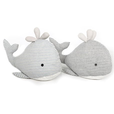 Butée de porte en tissu en forme de baleine - butée de porte en forme d’animal marin.