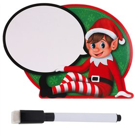 Toyland® Tableau d'affichage Elfe réinscriptible Autonome et Stylo pour Tableau Blanc - Accessoires de Noël Fantaisie