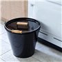 Valiant Seau en métal avec Couvercle pour Petit Bois et Cendres Noir 30 cm de diamètre