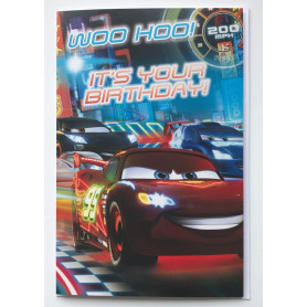 voitures Disney éclairage mcqueen hoo woo! c'est ton anniversaire! carte d'anniversaire